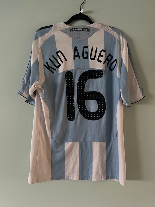 Adidas 2007/2008 Argentina Home Kun Aguero #16