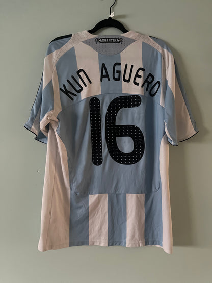Adidas 2007/2008 Argentina Home Kun Aguero #16